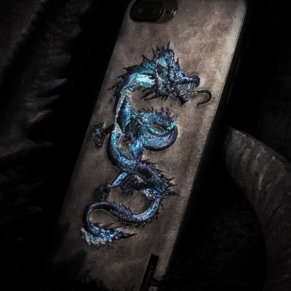 Phone Case Dragon Embroidery Awesome Cool..