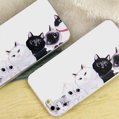 Phone Case White Cat Cute Funny Awesome Animal..