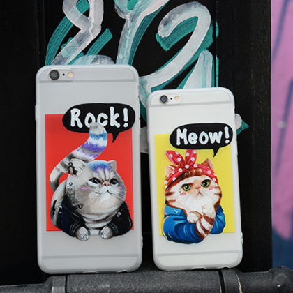 Phone Case Rock Cat Animal Awesome Cool Couple..