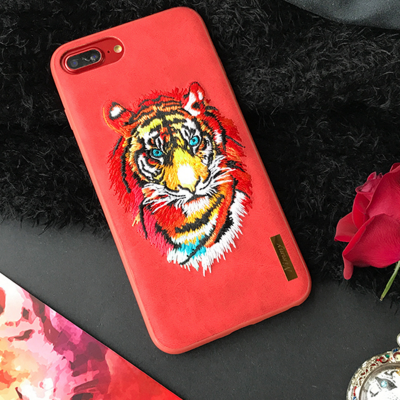 Phone case red embroidery Tiger for girl cute awesome cool iphone 6,6s,6plus,6s plus,7,7plus cases covers accessories smartphone cases phone skins