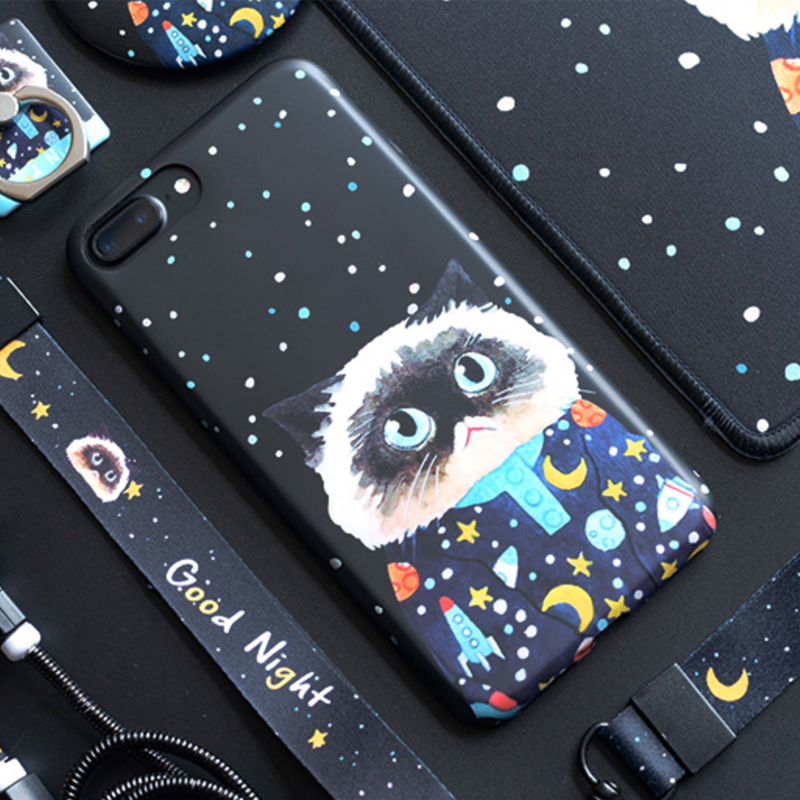 Phone Case Couples Cute Pet Starry Sky Cat Animal Tumblr Iphone 6,6s,6plus,6s Plus,7,7plus,8,8plus, Cases Covers Accessories Smartphone Cases