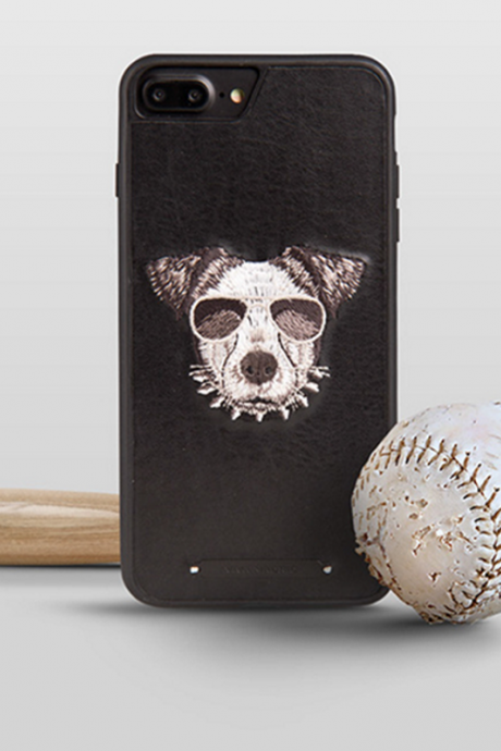 Phone case Black Baseball dog embroidery animal awesome cool For teens iphone 6s,6s plus,7,7plus cases covers accessories smartphone cases phone skins