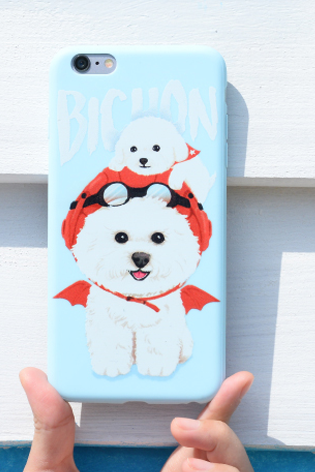 Phone case cute blue puppy Bichon Frise funny animal for girls iphone6/6s/6plus /6splus/7/7plus cases covers accessories smart phone cases phone skins