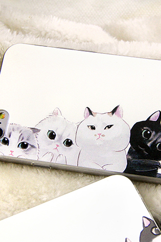 Phone case White cat cute funny awesome Animal iphone5/5s/6/6s/6plus/6spluscases covers accessories smart phone cases phone skins