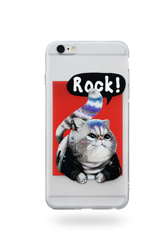 Phone case rock cat Animal awesome cool couple iphone 6,6s,6plus,6s plus,7,7plus cases covers accessories smartphone cases phone skins