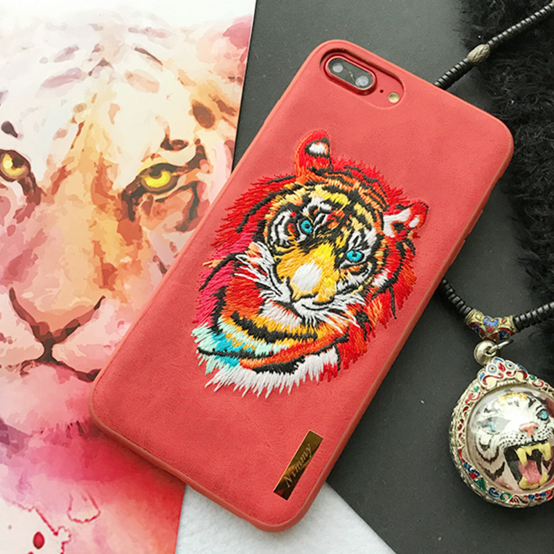 Phone Case Red Embroidery Tiger For Girl Cute Awesome Cool Iphone 6,6s